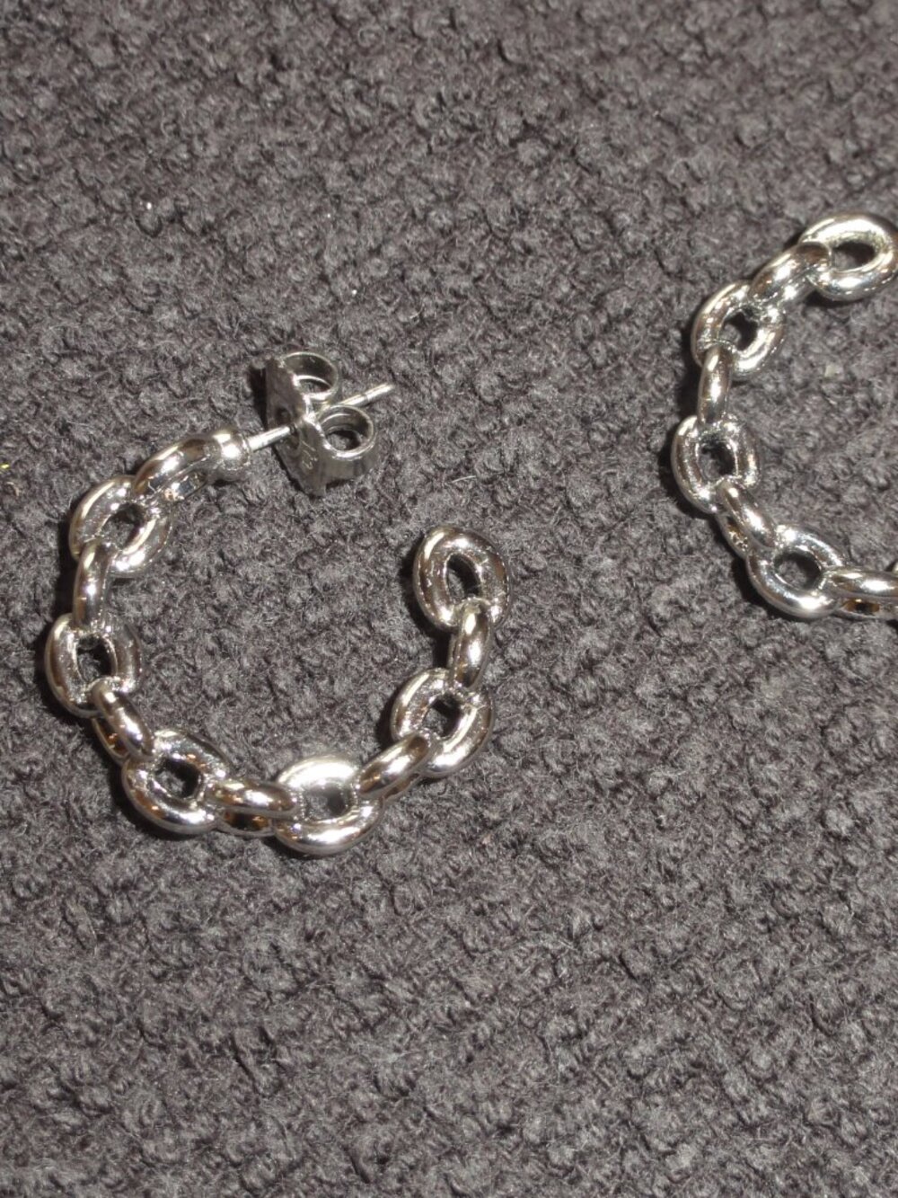 Vintage 14k White Gold Round Chain Link Earrings 6.4g EXCELLENT CONDITION!